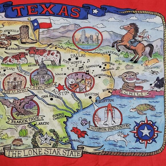 Texas Tapestry Wall Decor Tea Towel, 18.5x28 - Picture 4 of 8